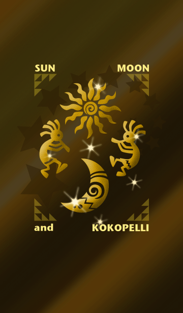 幸運のシンボル 太陽と月とココペリ Line着せかえ 360円